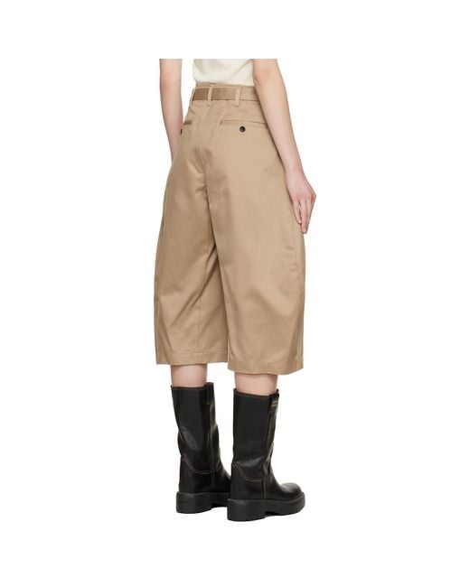 Sacai Natural Cotton Chino Shorts