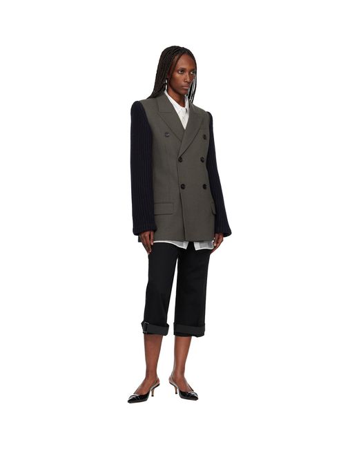 Jean Paul Gaultier Black Khaki & 'The Bi-Material Suit' Blazer