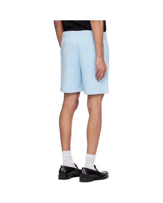 Casablanca Blue Applique Monogram Sweat Shorts for men