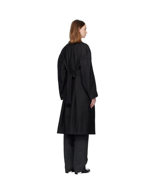 Lemaire Black Raglan Sleeve Coat