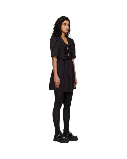 Ganni Black Cotton Minidress