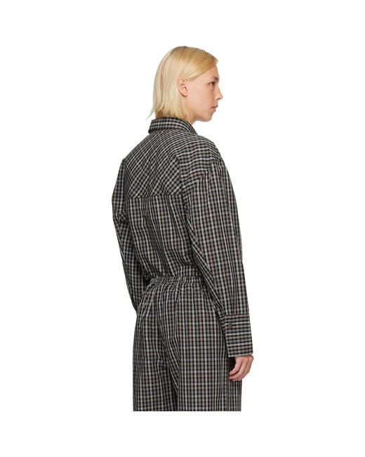 Rohe Black Checked Shaped Shirt