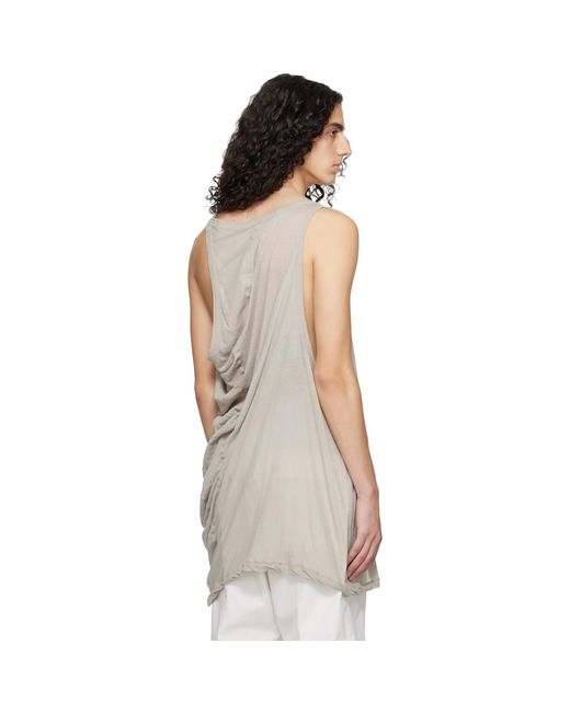 Rick Owens Black Off- Temple Pony Tank Top for men