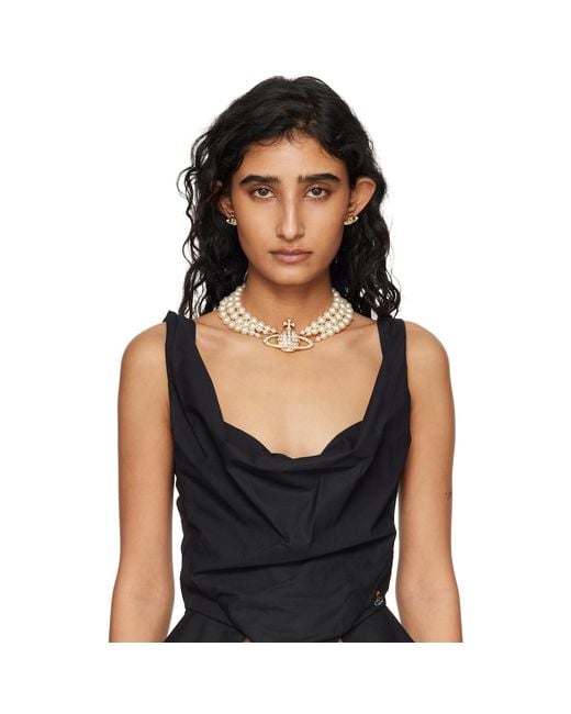 Vivienne Westwood Black New Diamante Heart Earrings