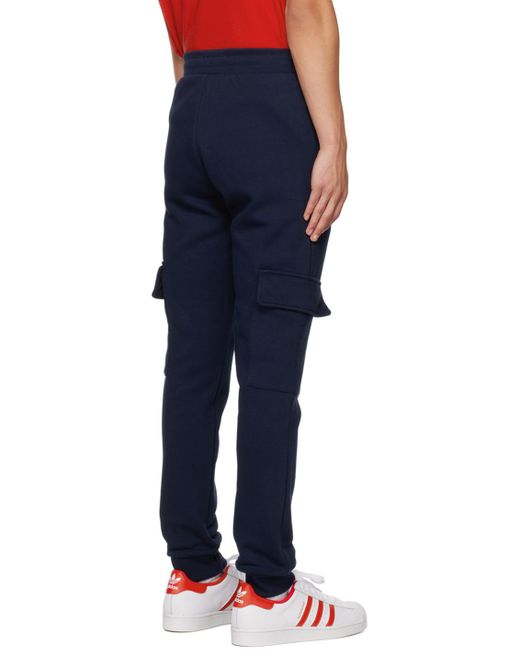 Adidas Originals Blue Navy Trefoil Essentials Lounge Pants for men