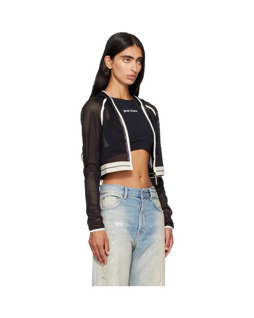Palm Angels Black Logo Mesh Hoodie