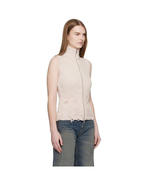 MM6 by Maison Margiela Black Amended Optical Ribs Vest