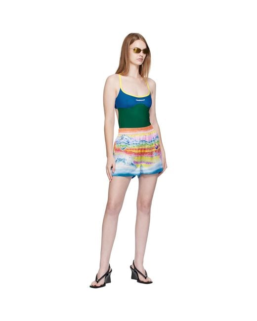 Casablanca Blue Silk Shorts