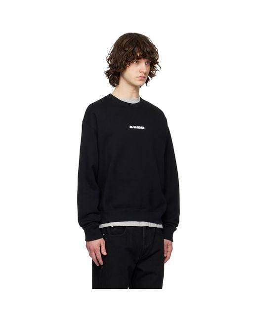 Jil Sander Black Logo Sweatshirt for men