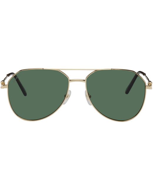 Cartier Green Gold C Decor Pilot Sunglasses