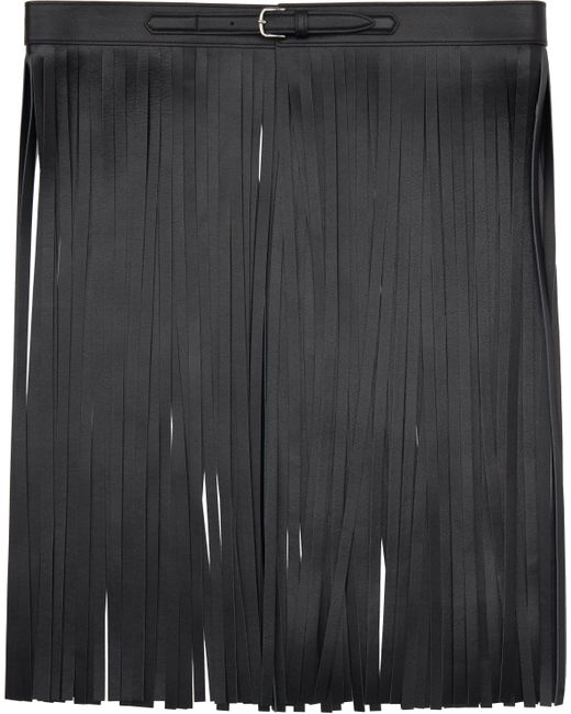 RECTO. Black Ibiza Fringe Skirt Belt