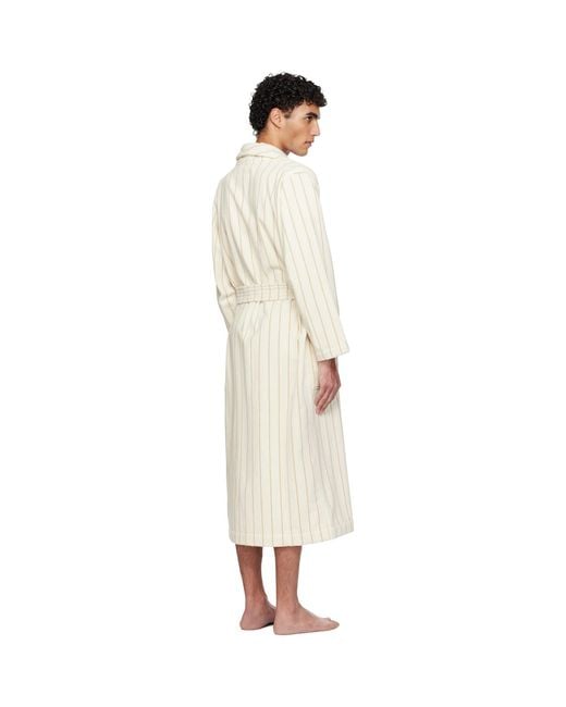 Tekla White Off- & Terry Classic Bathrobe for men