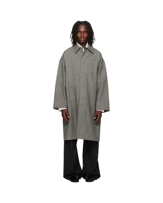 Fear Of God Gray Mouline Wool Relaxed Trench Coat for men