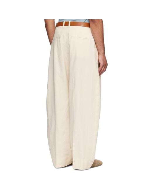 Studio Nicholson White Off- Pull Trousers for men