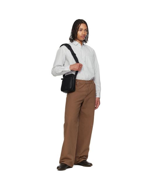 Boss Black Italian-Leather Double B Reporter Bag for men