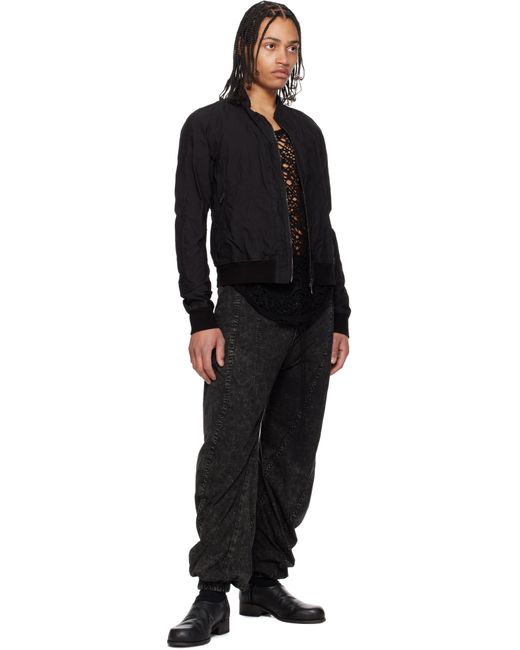 Julius Black Seamed Bomber Jacket for men