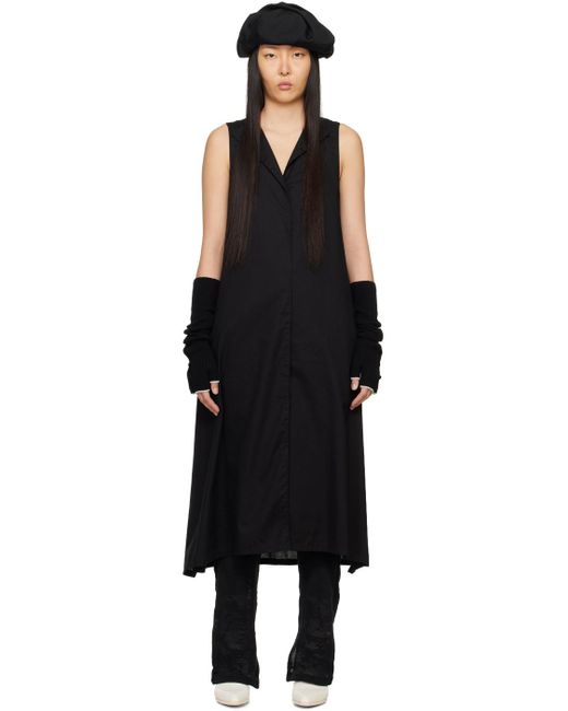 Y's Yohji Yamamoto Black Sleeveless Midi Dress