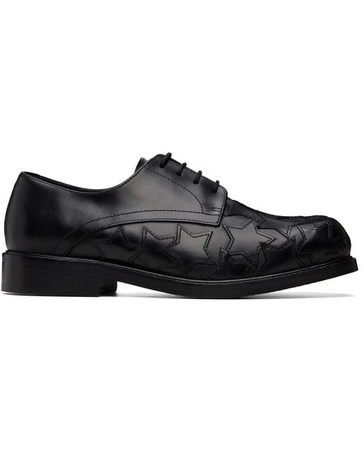 STEFAN COOKE Black Star Square Toe Derbys for men