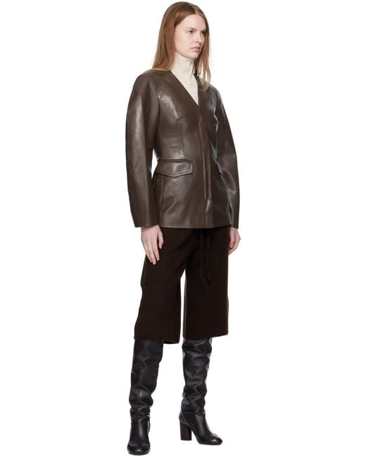 Nanushka Brown Erina Regenerated Leather Blazer
