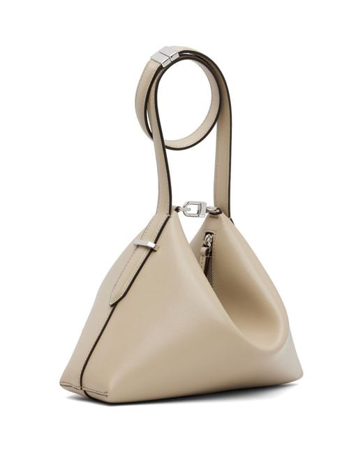 Totême  Natural Taupe Bevel Leather Wristlet Clutch