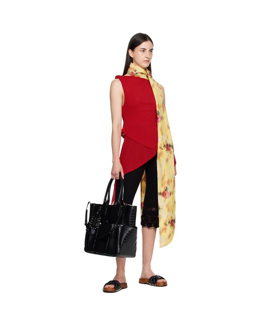 Ganni Black Croco Posy Tote