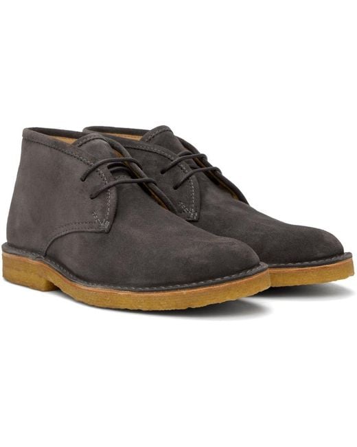 A.P.C. Black . Gray Theo Desert Boots for men