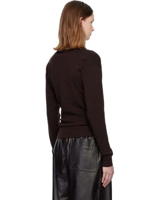 Lemaire Black Burgundy Buttoned Fitted Cardigan