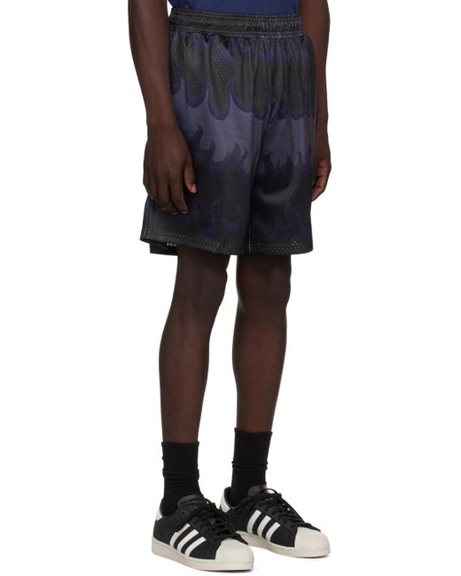 Dime Black Space Flame Shorts for men