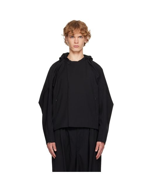 Kiko Kostadinov Black Helmond Gathered Blouson Jacket for men