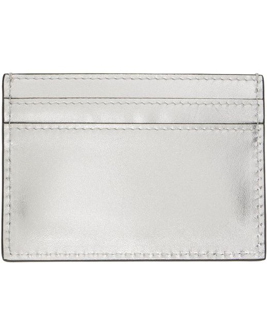 Moschino Black Silver Lettering Logo Foiled Card Holder