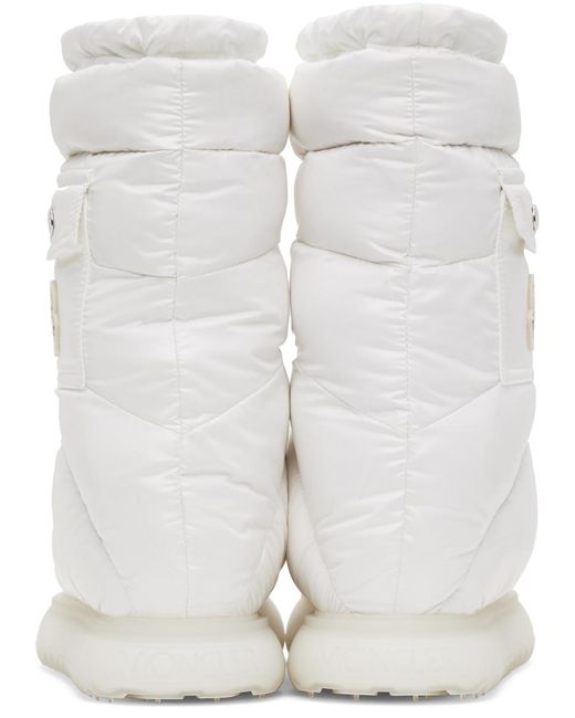 Moncler White Gaia Pocket Boots