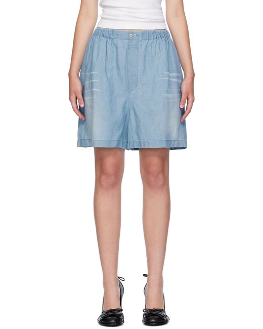 Acne Blue Logo Stamp Shorts