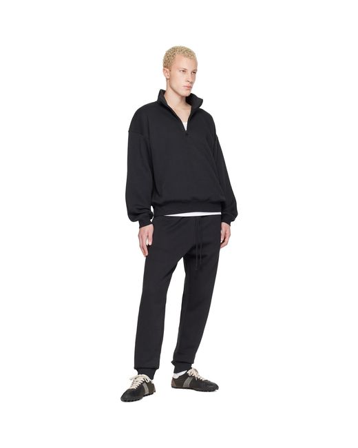 Skims Black Fleece Lounge Relaxed Quarter Zip Sweatshirt for men