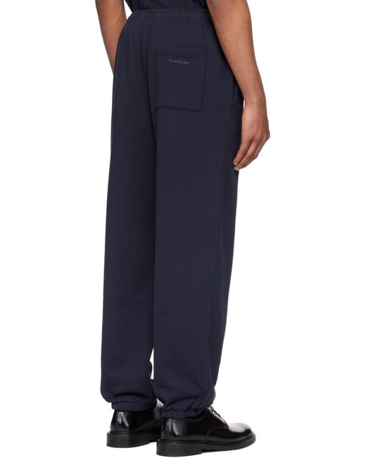 メンズ Acne ネイビー オーガニックコットン スウェットパンツ Blue