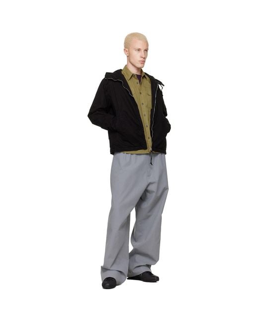 C P Company Black Micro-Reps Hooded Lens Jacket for men