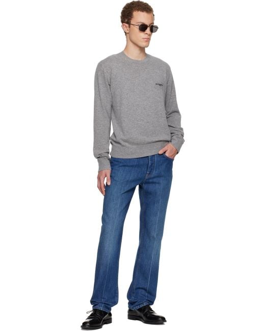 Givenchy Blue Straight Fit Shadow Washed Jeans for men