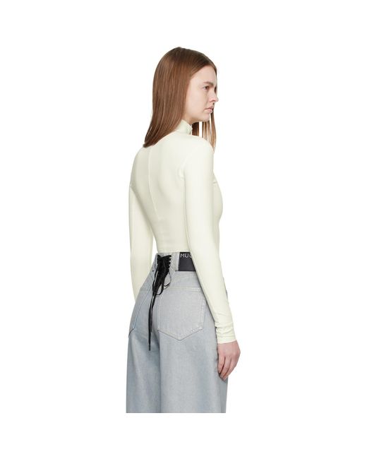Mugler Multicolor Off- Thick Lycra Turtleneck