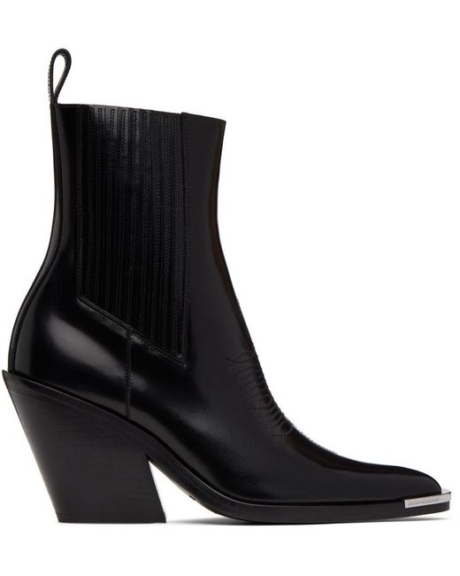 Paco Rabanne Black Santiag Heel Chelsea Boots | Lyst