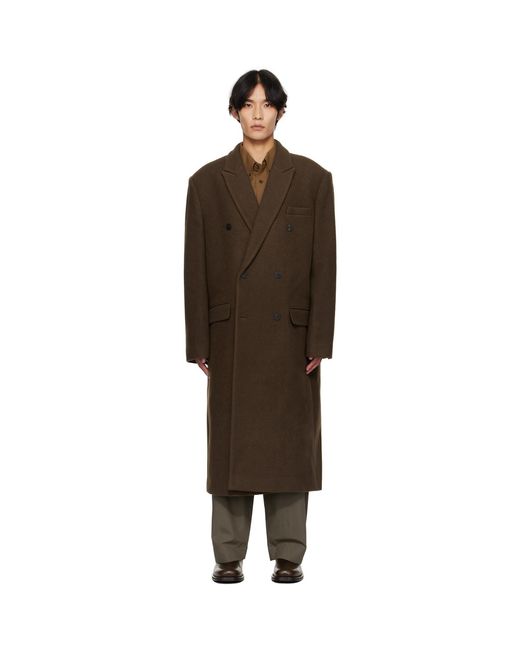 LE17SEPTEMBRE Black Double-Breasted Long Coat for men