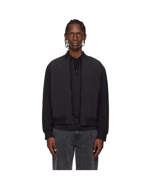Boss Black Logo Patch Bomber Jacket for men