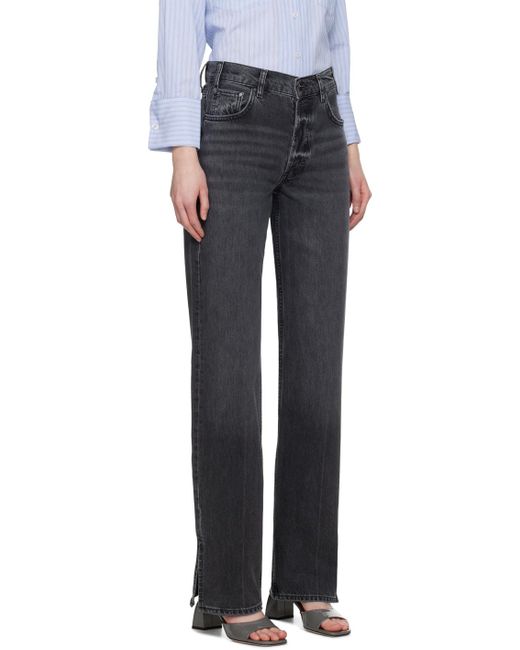 Anine Bing Black Gray Roy Jeans