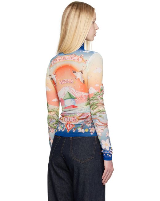 Casablanca Multicolor Printed Mesh Top