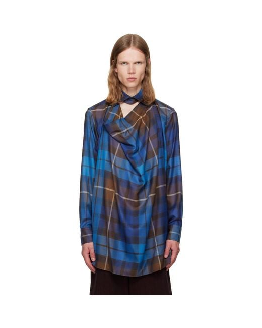 Vivienne Westwood Blue Square Shirt for men