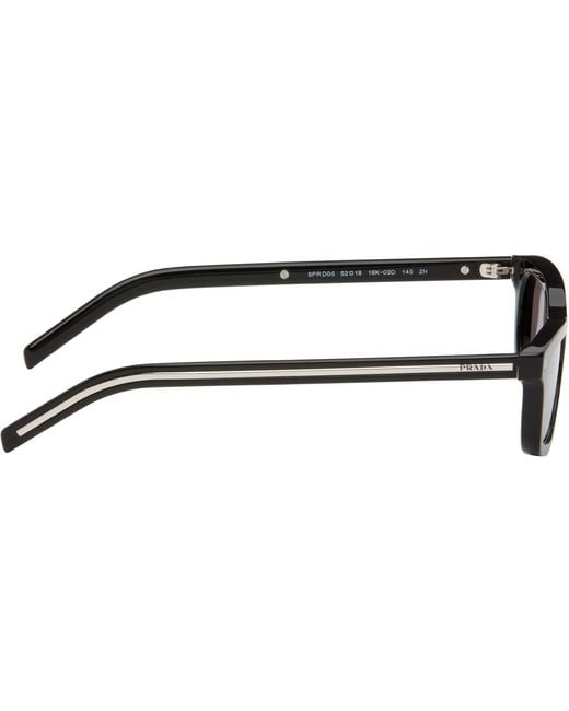 Prada Brown Iconic Metal Plaque Sunglasses for men
