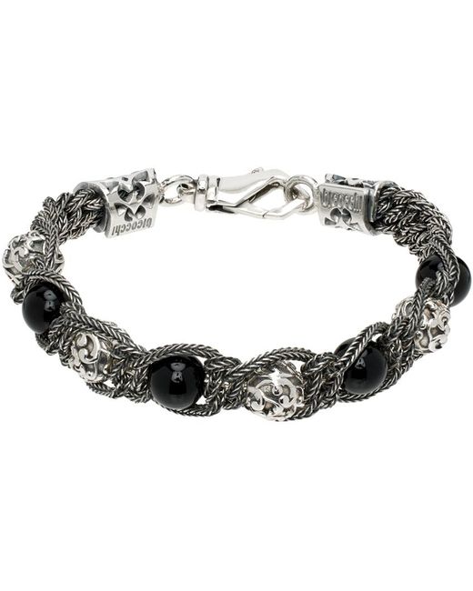 Emanuele Bicocchi Black Arabesque Shamballa Bracelet for men