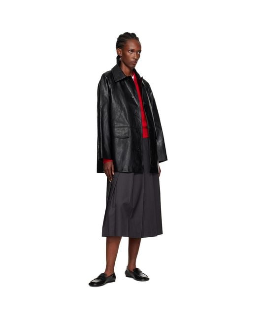 DUNST Black Lily Faux-Leather Half Jacket