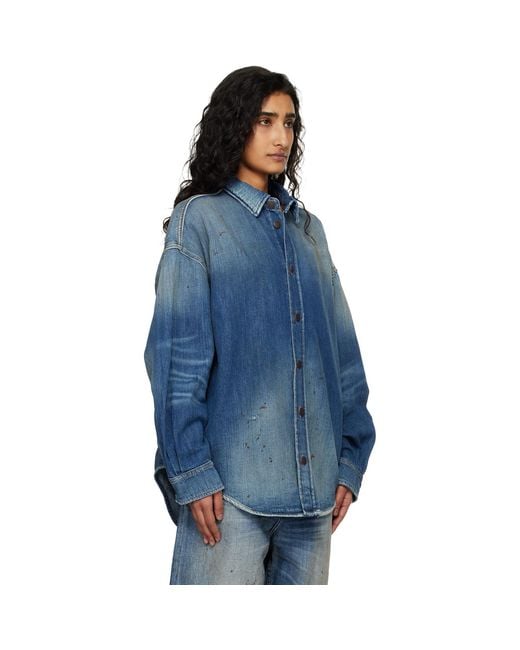 Acne Blue Button-Up Denim Shirt