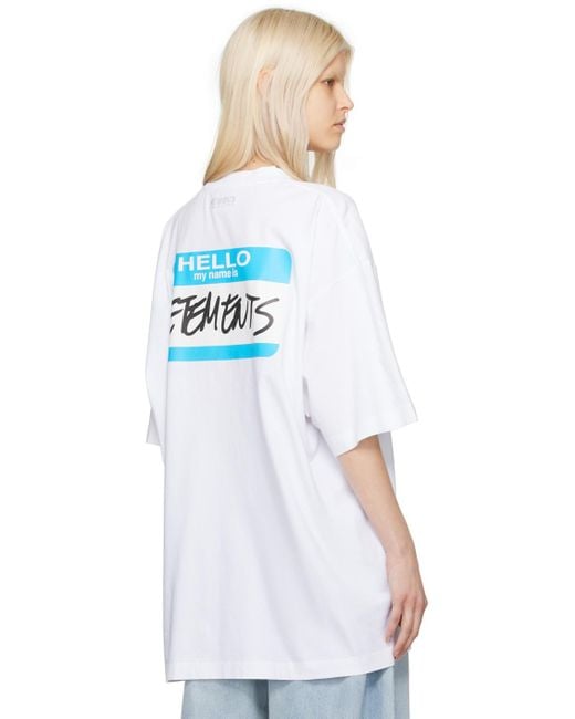 Vetements White 'my Name Is ' T-shirt