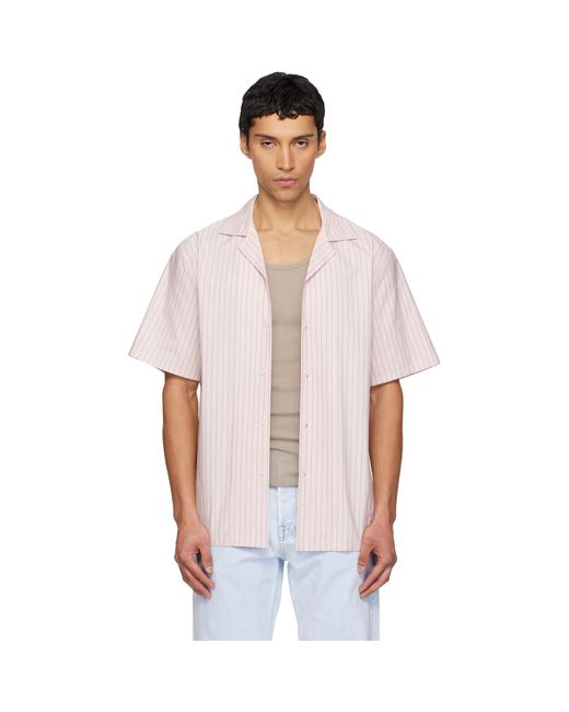 Lanvin White Striped Bowling Shirt for men