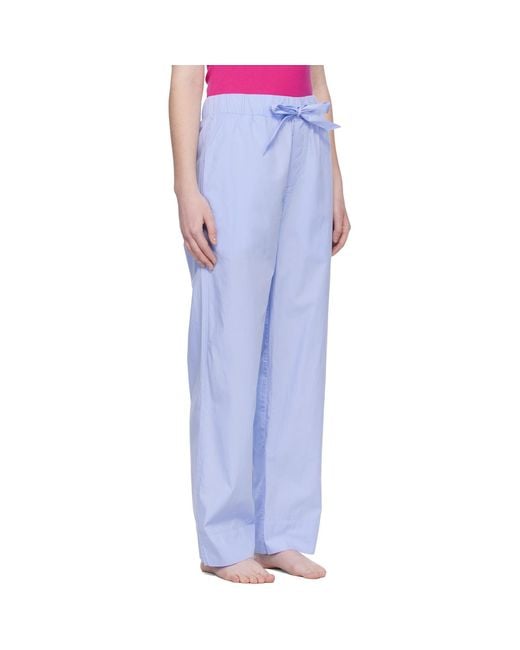 Tekla Blue Poplin Pyjama Pants